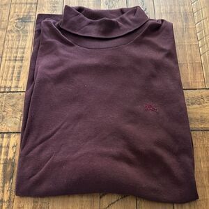 Burberry burgundy mens cotton turtleneck size large
